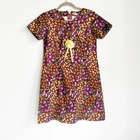 Vintage Adela's Dress Shop Fruit Print Fun Mini Short  Dress S - Picture 4 of 9